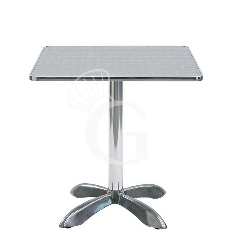 Mesa cuadrada de exterior de aluminio y acero L 800 mm