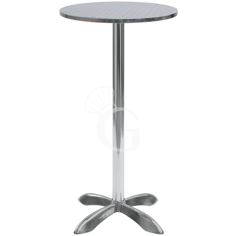 Mesa de aluminio, encimera de acero inoxidable Ø 600 x A1060 mm
