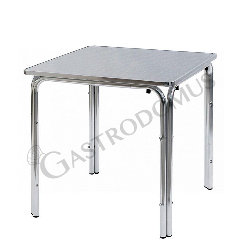 Mesa cuadrada 4 patas de aluminio y acero L 700 mm