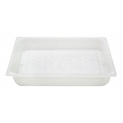 Recipiente de polipropileno con falso fondo para pescado/verduras GN1/1