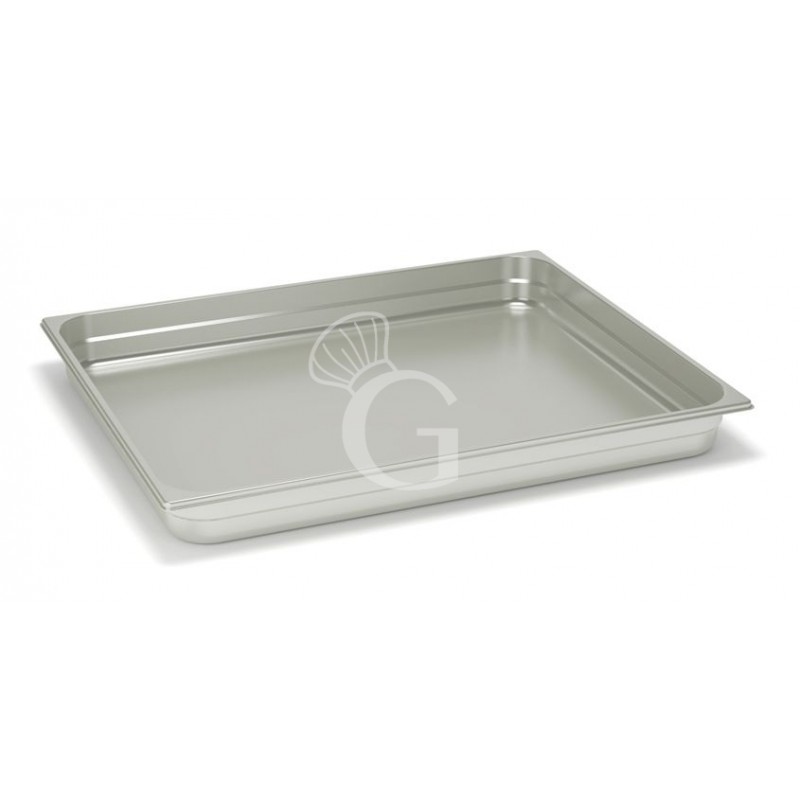 Bandeja rectangular de acero inoxidable GN1/1 L 530 mm x P 325 mm x H 20 mm