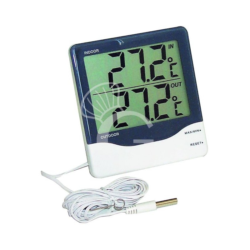 Termómetro digital con doble pantalla y dos temperaturas