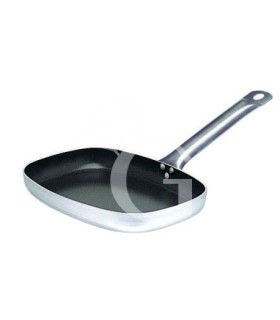 Sartén rectangular antiadherente para pescado con mango de acero inoxidable L 380 mm x P 260 mm x A 50 mm