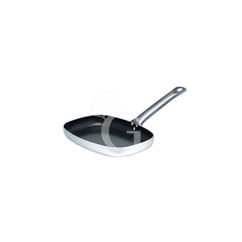 Sartén rectangular antiadherente para pescado con mango de acero inoxidable L 380 mm x P 260 mm x A 50 mm