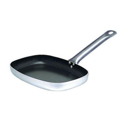 Sartén rectangular antiadherente para pescado con mango de acero inoxidable L 380 mm x P 260 mm x A 50 mm