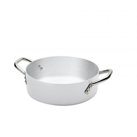 Olla baja de aluminio con fondo de inducción 2 asas diámetro 280 mm x A 95 mm 6,4 LT