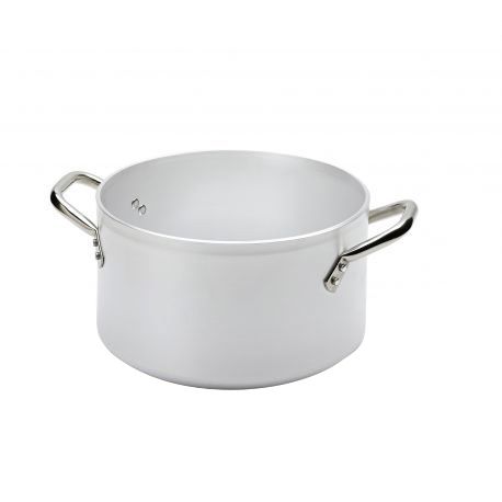 Olla alta de aluminio con fondo de inducción 2 asas diámetro 280 mm x A 160 mm 9 LT