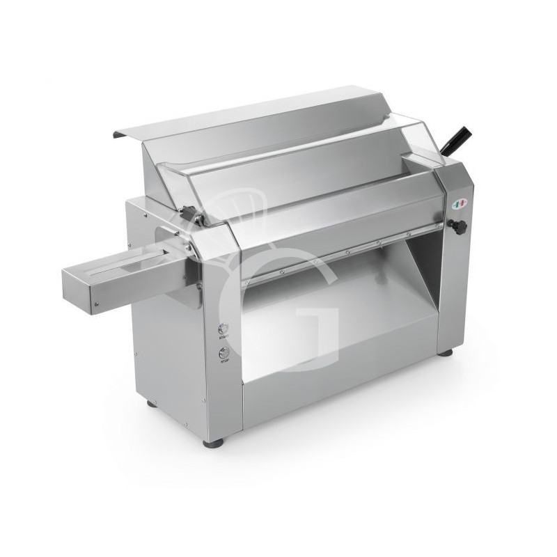 Laminadora de pasta eléctrica profesional monofásica L 375 mm x P 700 mm x A 545 mm rodillos de acero inoxidable 420 mm