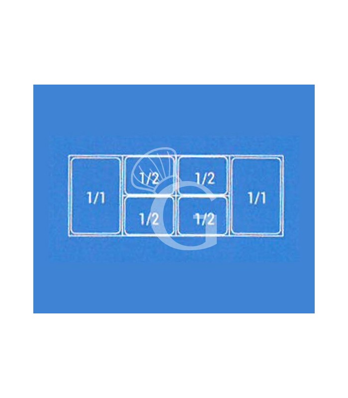 Mesa fría para ensaladas GN1/1, para 4 cubetas con 3 puertas y vitrina