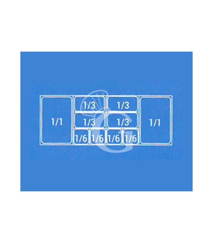 Mesa fría para ensaladas GN1/1, para 4 cubetas con 3 puertas y vitrina