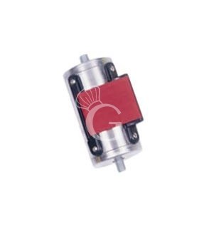 Cinta extensible roja 2 m, cabezal de acero inoxidable pulido