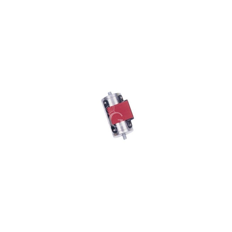 Cinta extensible roja 2 m, cabezal de acero inoxidable pulido