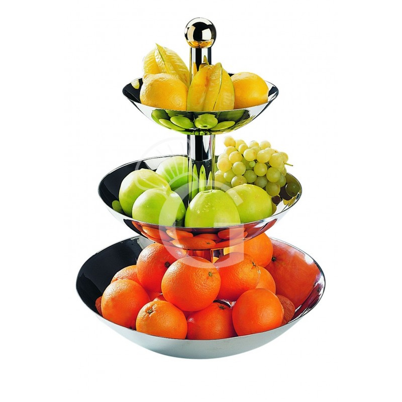 Frutero de acero inoxidable con 3 bandejas L 300 mm x P 380 mm x A 550 mm