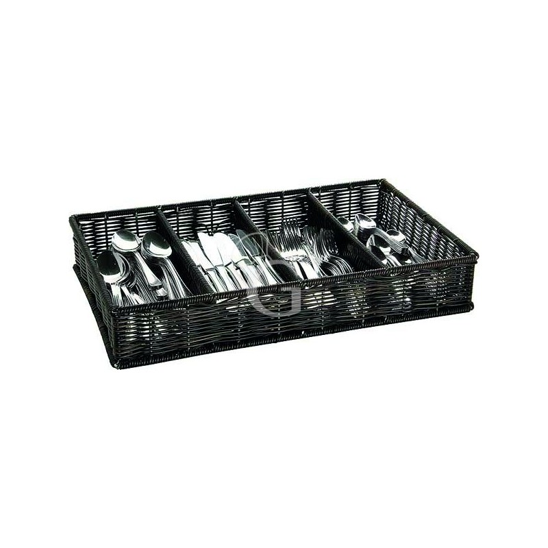 Cubertero de plástico de malla metálica L 530 mm x P 325 mm x A 90 mm