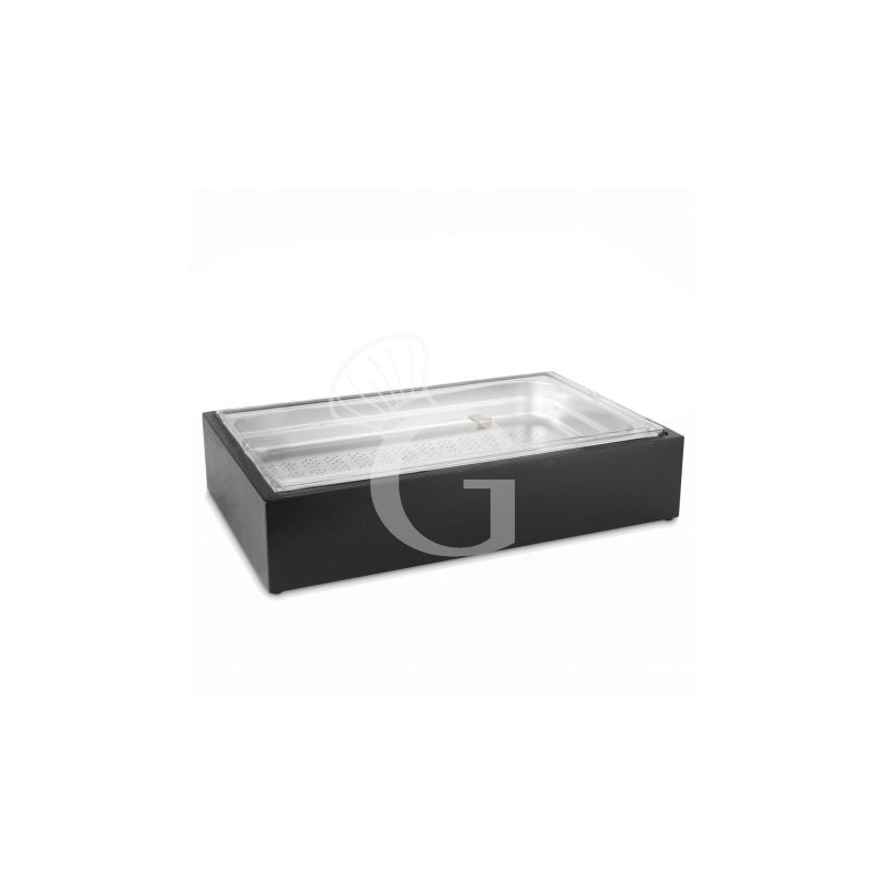Porta yogur de madera negra con cubeta GN 1/1