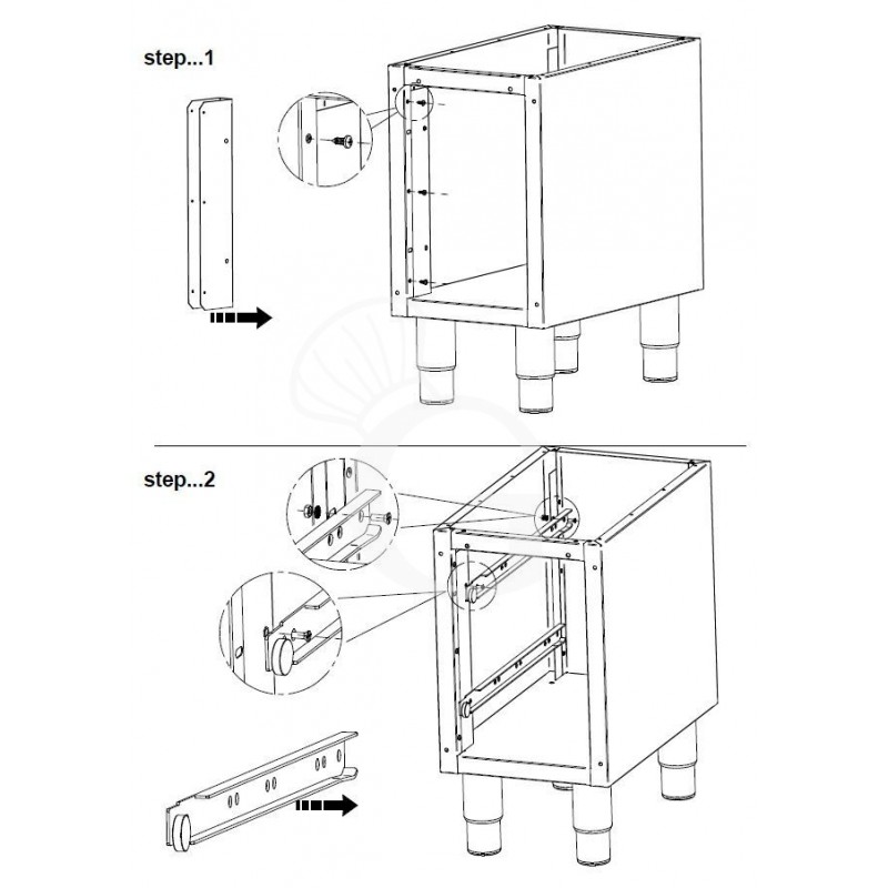 Dos cajones para mueble de 600 mm - L 600 mm x P 490 mm x A 400 mm
