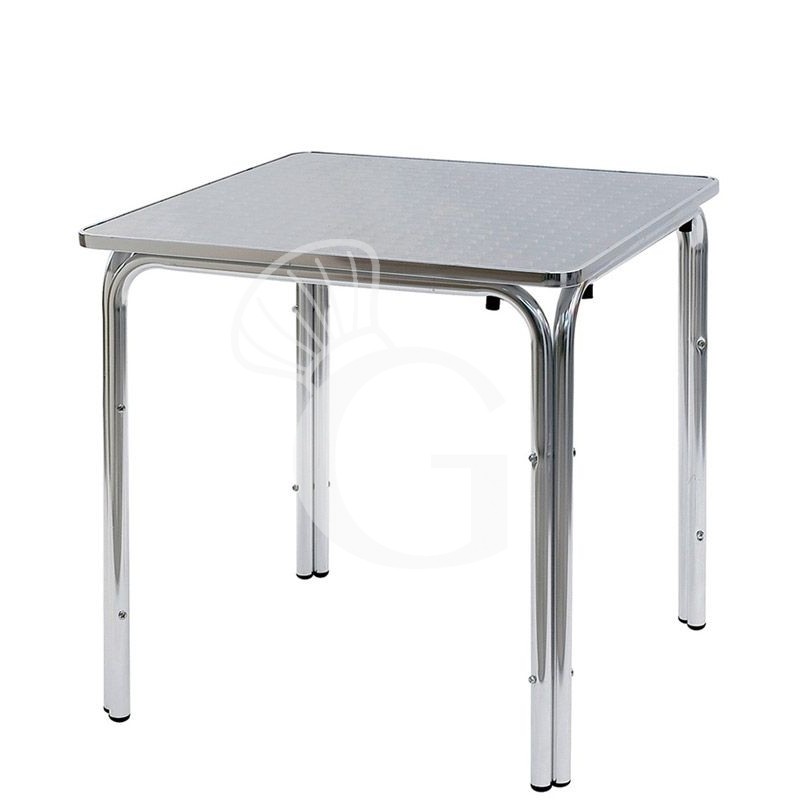 Mesa cuadrada 4 patas de aluminio y acero L 600 mm
