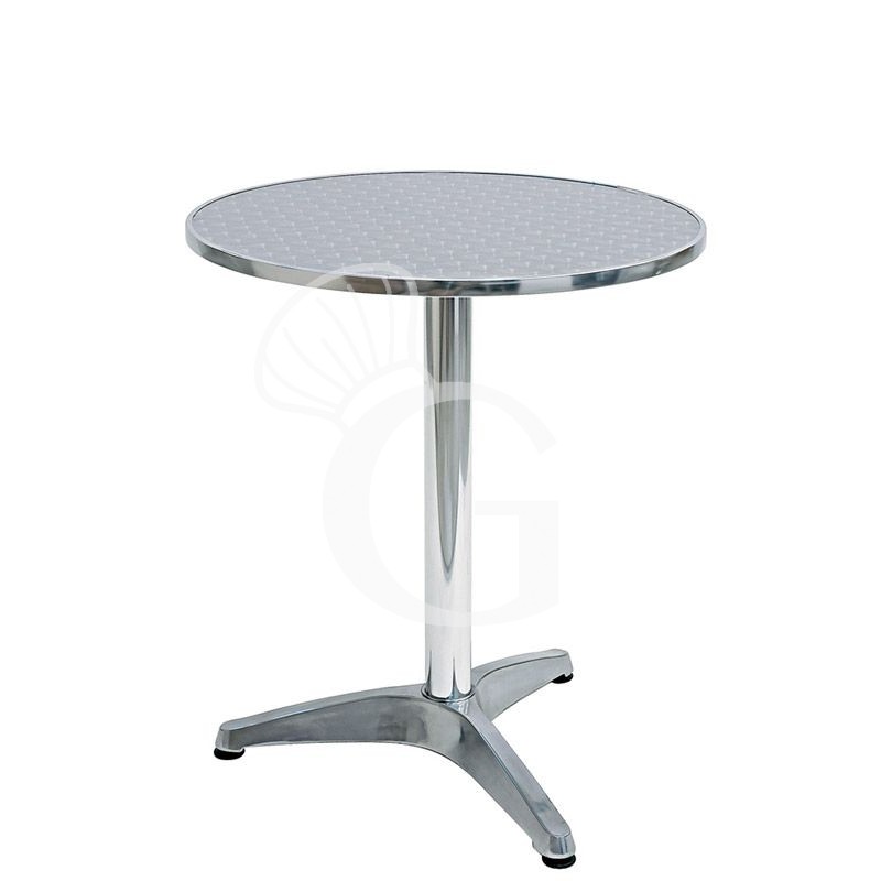 Mesa redonda de exterior de aluminio y acero ⌀ 600 mm con tres soportes