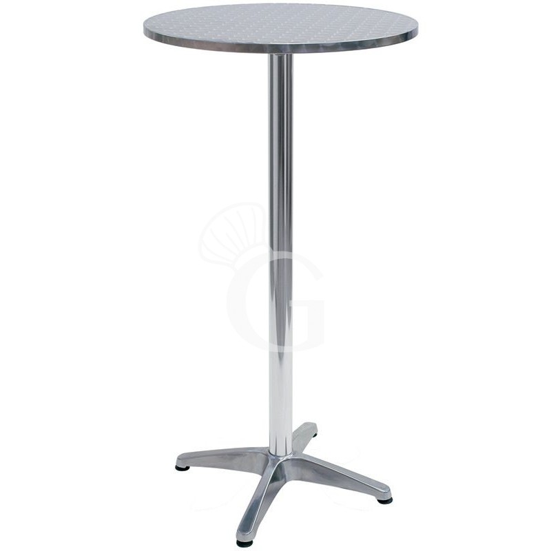 Mesa redonda de exterior de aluminio y acero de 1060 mm de altura