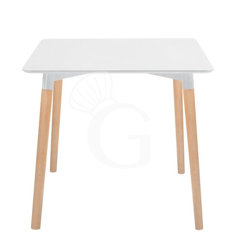 Mesa de interior de madera y metal con encimera de MDF lacado L 800 mm