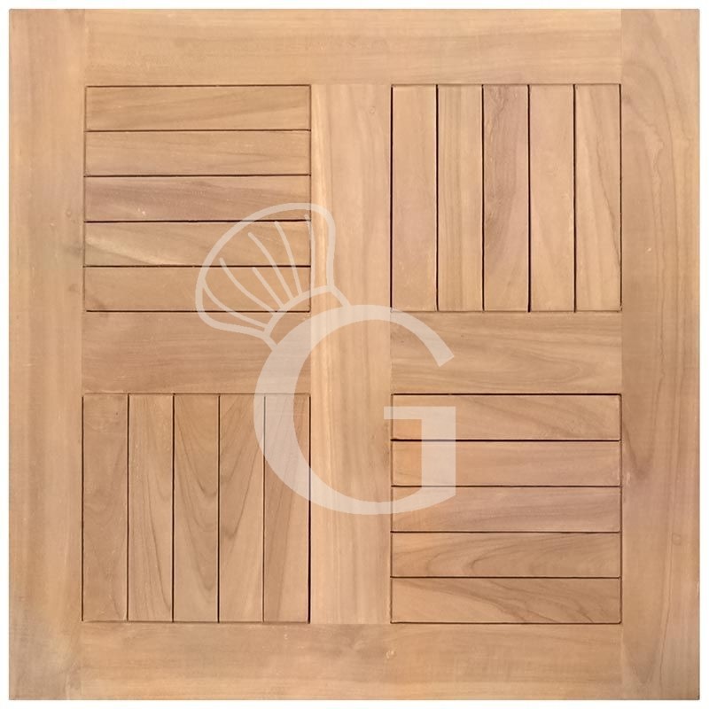 Tablero cuadrado de teca para uso exterior, dimensiones 800 mm x 800 mm