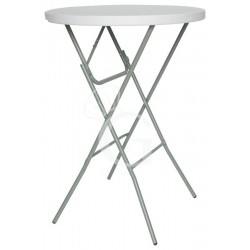 Mesa de interior de metal pintado y encimera de polietileno ⌀ 800 mm