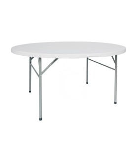 Mesa plegable de interior de metal pintado y encimera de polietileno ⌀ 1830 mm