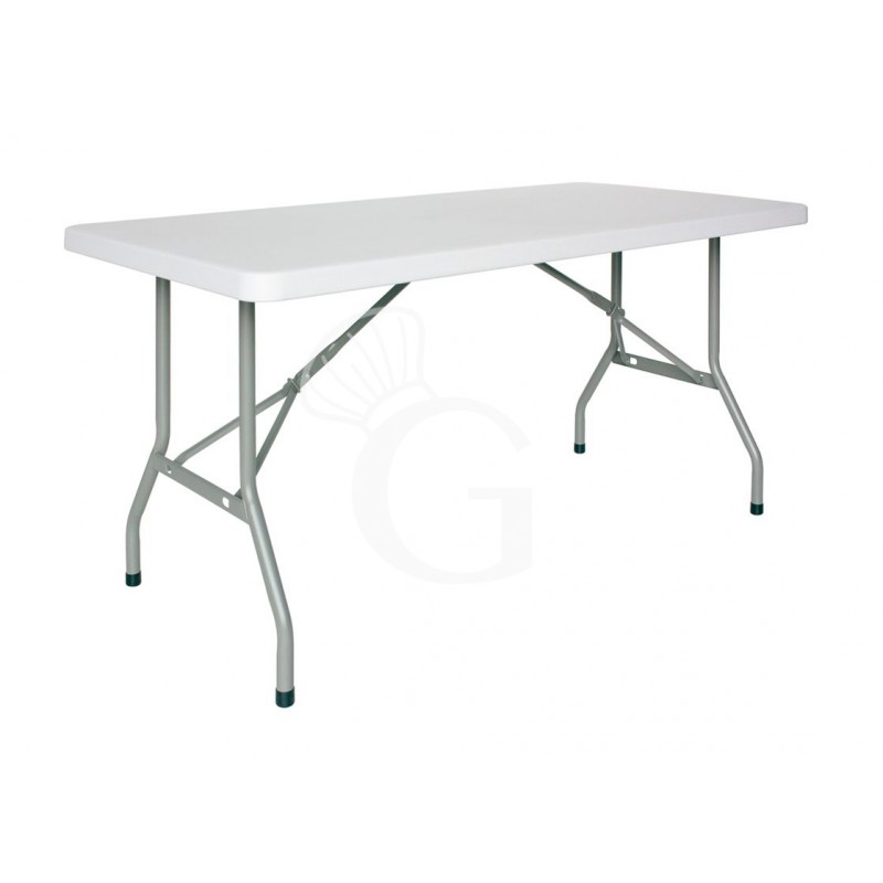 Mesa de interior de metal pintado y encimera de polietileno L 1530 mm