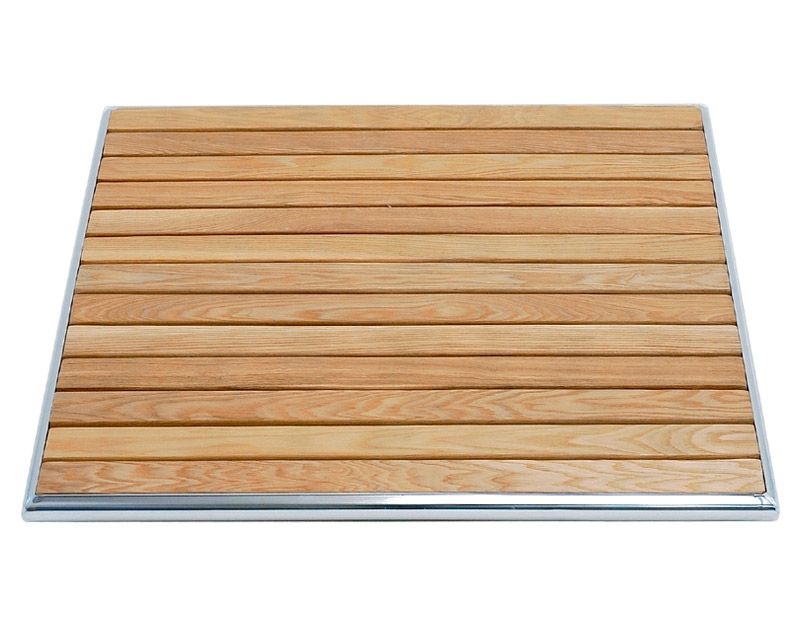Tablero cuadrado con listones de madera con bordes de aluminio para exterior - dimensiones 800 mm x 800 mm