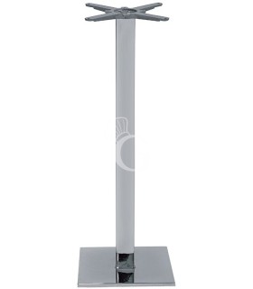 Base de acero inoxidable cromado, pies ajustables 400 x 400 x A 1080 mm