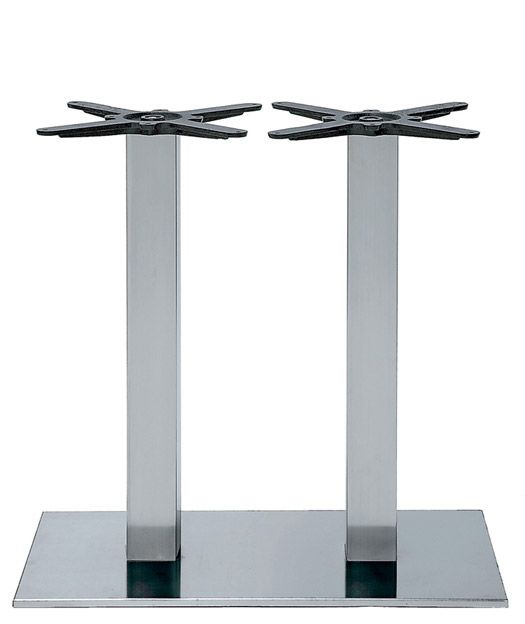 Base doble de acero cromado altura 720 mm