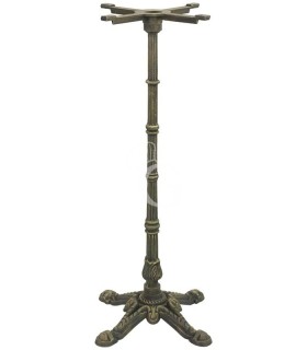 Base decorada de hierro fundido pintado efecto bronce 4 patas, altura 1080 mm