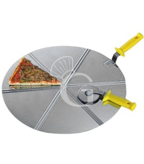 Pala para pizza de acero inoxidable de 500 mm de diámetro - 6
porciones