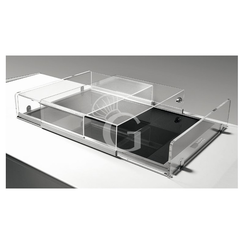 Tapa de plexiglás, con correderas para placa de vidrio caliente