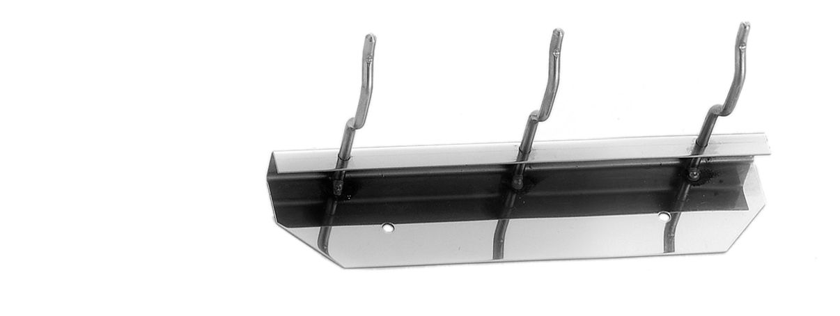 Soporte de pared de acero inoxidable con 3 ganchos L 230 MM X P 100 MM X A 50 MM