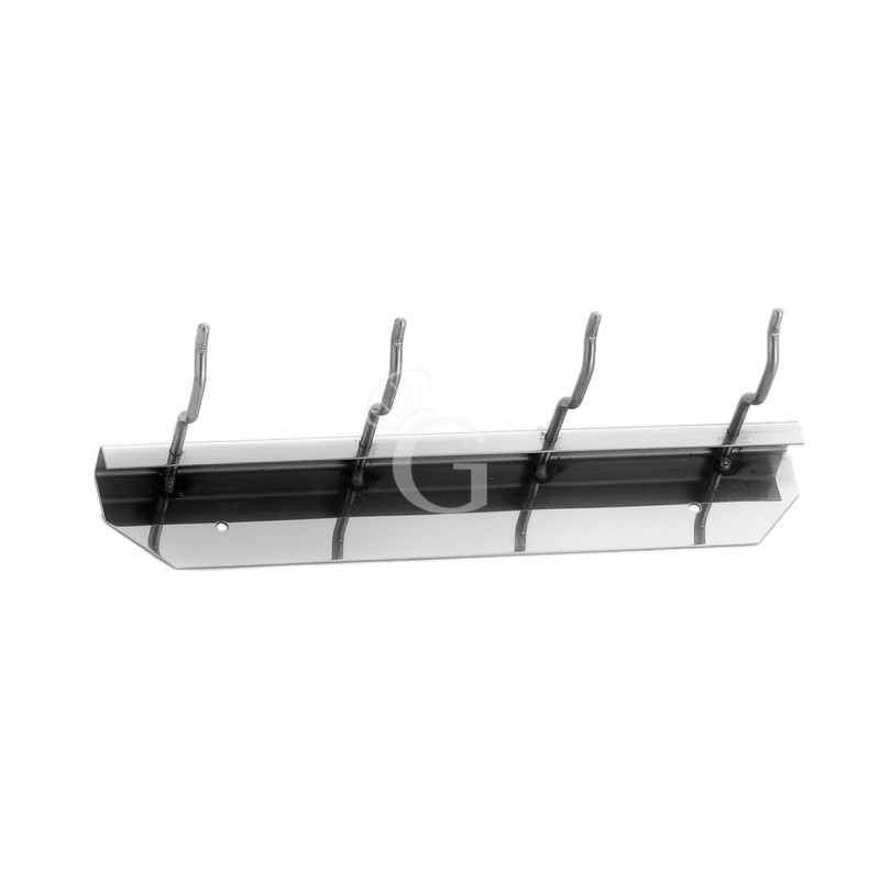 Soporte de pared de acero inoxidable con 4 ganchos L 300 MM X P 100 MM X A 50 MM