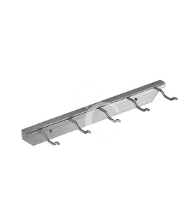 Soporte de pared de acero inoxidable con 5 ganchos L 380 MM X P 100 MM X A 50 MM