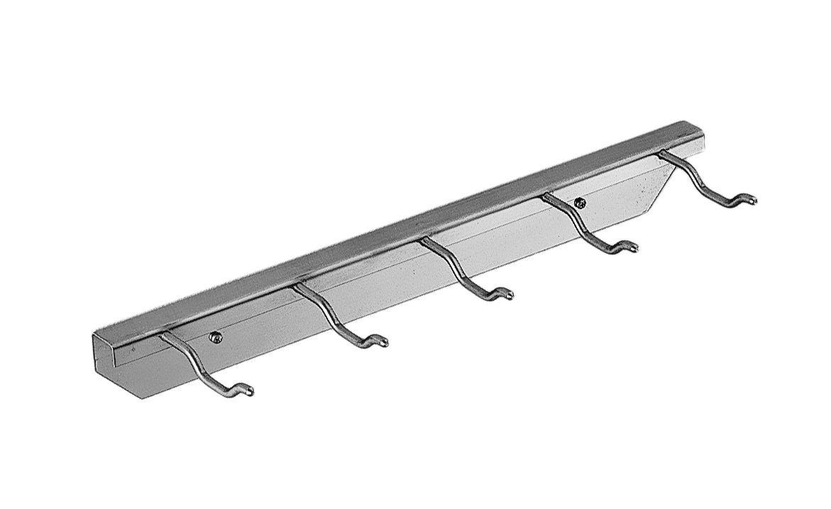 Soporte de pared de acero inoxidable con 5 ganchos L 380 MM X P 100 MM X A 50 MM
