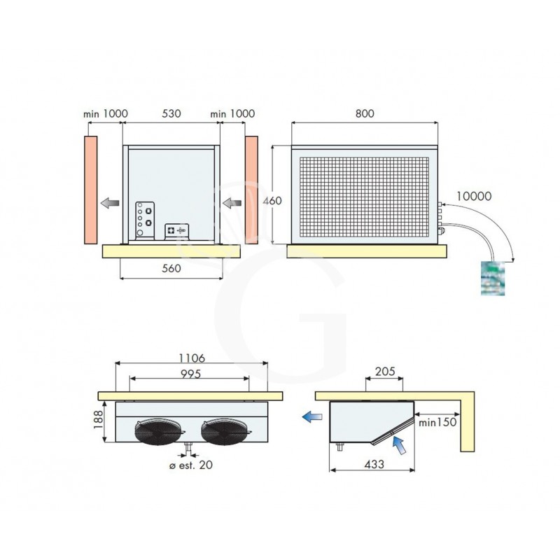 Motor remoto para cámara frigorífica negativa con una potencia de 1310 W