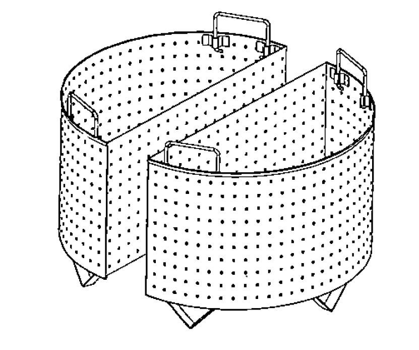 Escurridor de arroz de 2 piezas para olla de 150 litros - agujeros de 5 mm de diámetro