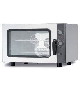 Horno eléctrico de convección para gastronomía, humidificador, controles mecánicos, monofásico, 4 bandejas GN 1/1 530x325mm