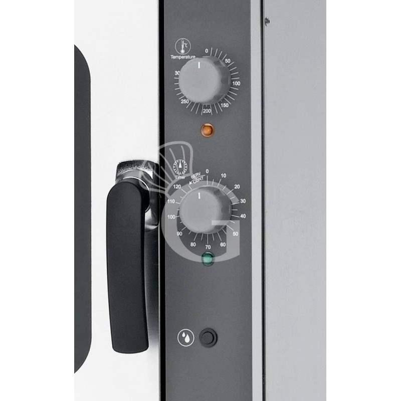 Horno eléctrico de convección para gastronomía, humidificador, controles mecánicos, monofásico, 4 bandejas GN 1/1 530x325mm