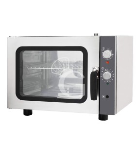 Horno eléctrico de convección para cruasanes, humidificador, apertura lateral, controles mecánicos, monofásico 4 bandejas GN2/3