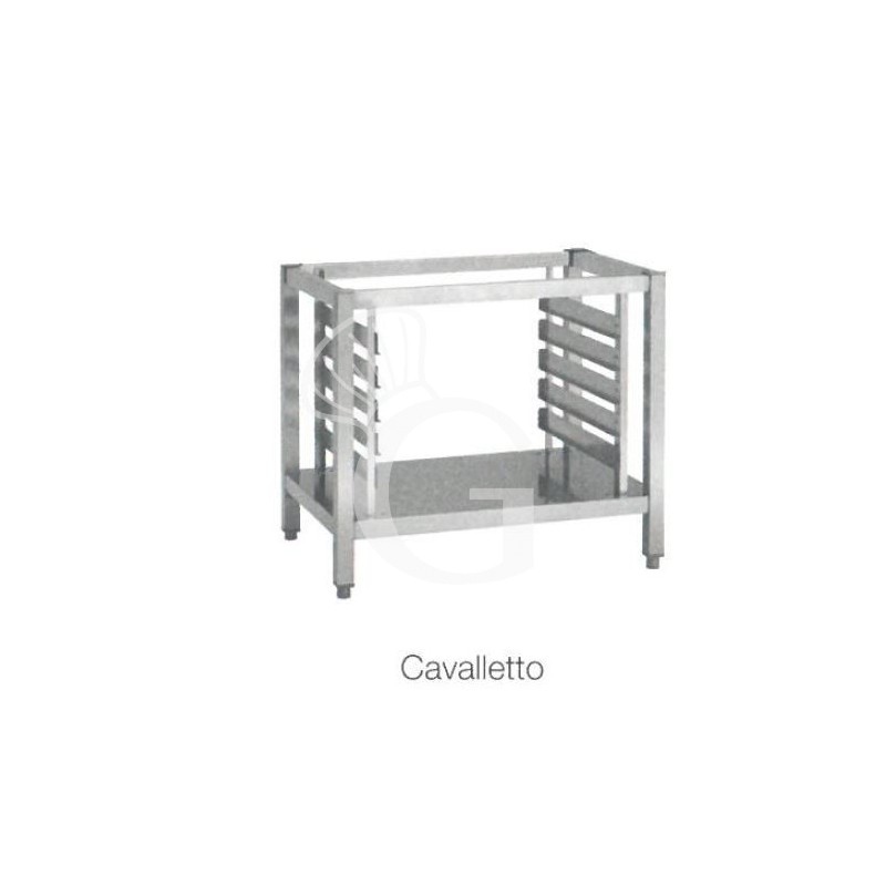 Estructura de soporte con porta bandejas para 8 bandejas de dimensiones 433x433 mm + soporte con estante Estructura de soporte con porta bandejas para 8 bandejas de dimensiones 433x433 mm + soporte con estante