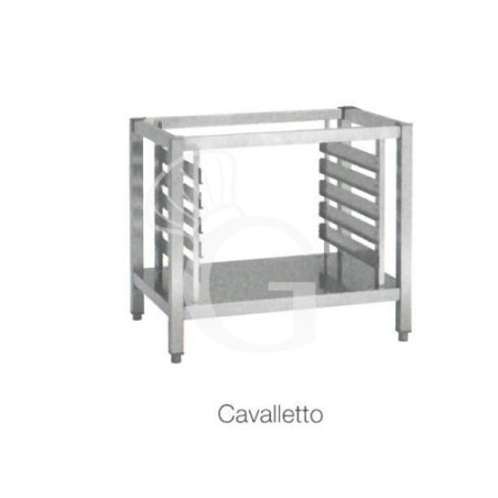 Estructura de soporte con porta bandejas para 8 bandejas de dimensiones 433x433 mm + soporte con estante Estructura de soporte con porta bandejas para 8 bandejas de dimensiones 433x433 mm + soporte con estante