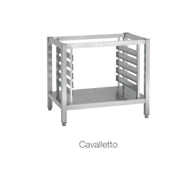 Estructura porta bandejas para 8 bandejas de 600 x 400 mm + soporte con estante