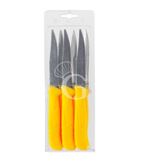 6 Cuchillos de mesa de acero inoxidable para pizza y carne