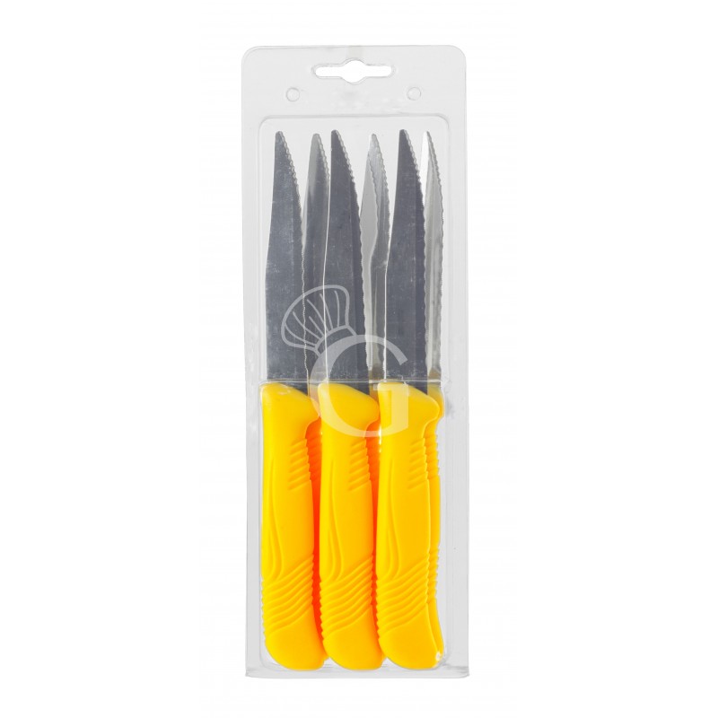 6 Cuchillos de mesa de acero inoxidable para pizza y carne