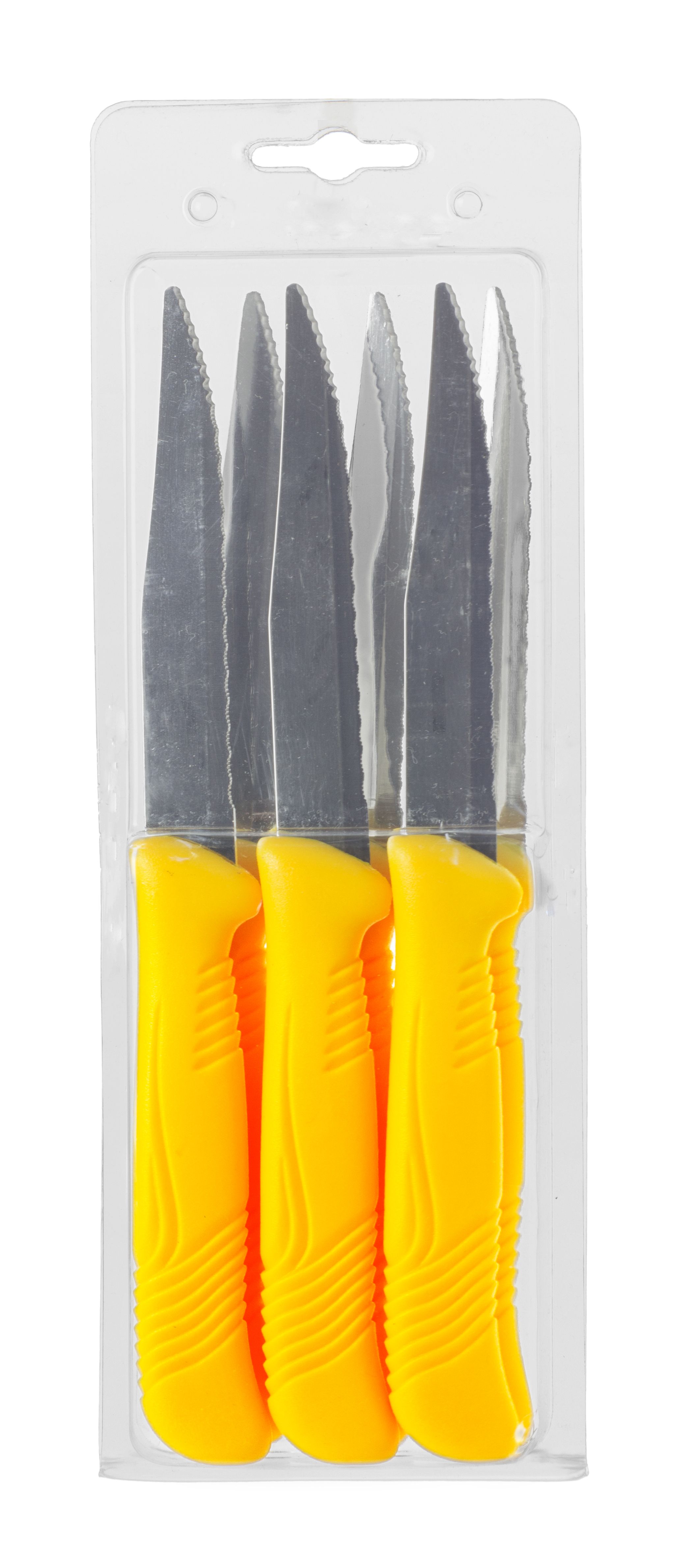 6 Cuchillos de mesa de acero inoxidable para pizza y carne