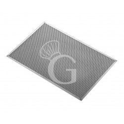 Rejilla rectangular para pizza de aluminio con dimensiones de 400x600 mm